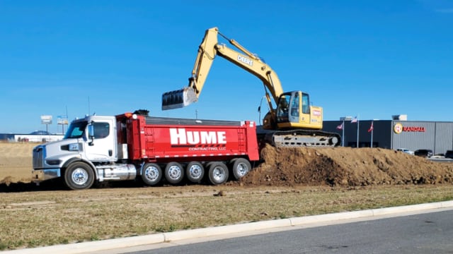 Hume large dump truck at Randall Bearings.