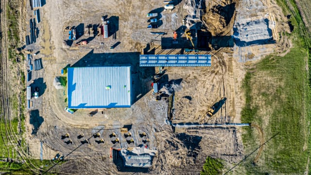 Overhead aerial view of Sunoco site